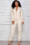 BLAZER JACKET WITH SLEEVE JOGGER SUIT PANTS SET