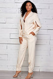 BLAZER JACKET WITH SLEEVE JOGGER SUIT PANTS SET